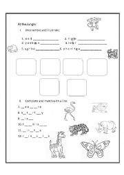 English Worksheet: At the Jungle