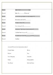 English Worksheet: Telephone Conversation