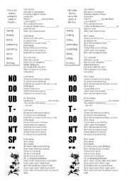 English Worksheet: Song Activity - No Doubt - Dont Speak