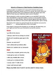 English Worksheet: Adverbs of frequncy daily routines 