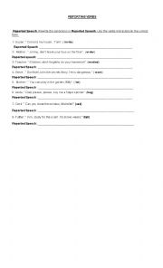 English Worksheet: Reported Speech