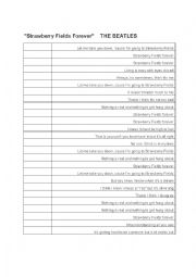 English Worksheet: STRAWBERRY FIELDS FOREVER. BEATLES