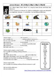 English Worksheet: Mans world James Brown