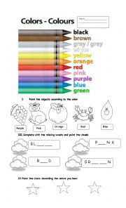 English Worksheet: colors