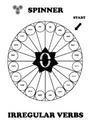 English Worksheet: Irregular verbs -fidget spinner - harder verbs