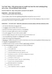 English Worksheet: Ted Talk Video: Bill and Melinda Gates - Giving Away Wealth