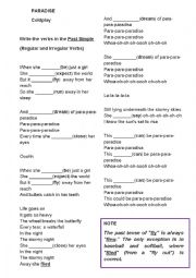 English Worksheet: Paradise Coldplay