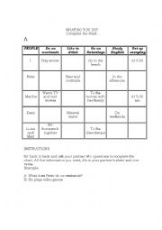 English Worksheet: present simple information questions