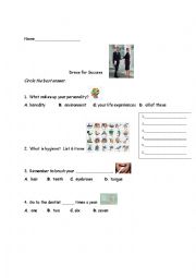 English Worksheet: Dress for Success