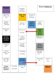 English Worksheet: Boardgame - Present Continuous - Tell a lie or tell the truth