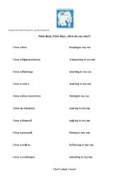 English Worksheet: Polar bear, polar bear, what do you hear