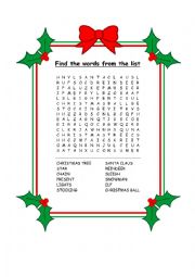 Christmas wordsearch