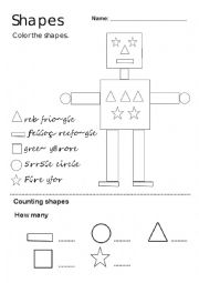 English Worksheet: Shapes