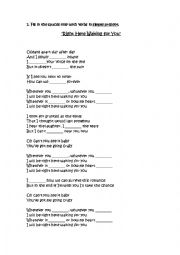 English Worksheet: Right Here Waiting for you
