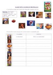 English Worksheet: cloudy with a chand of meatball 2