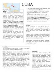 English Worksheet: Cuba