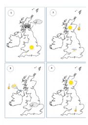 English Worksheet: 16 weather forecast speaking cards(fully editable)