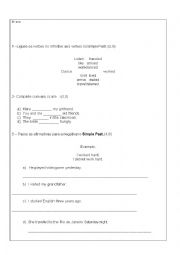 English Worksheet: avaliaao 8 ano