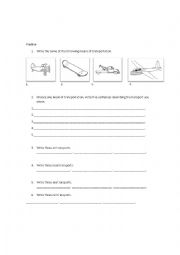 English Worksheet: means of transportation practice