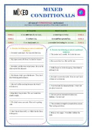 English Worksheet: Mixed Conditionals