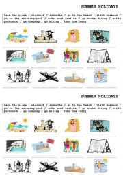 English Worksheet: summer holidays