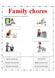 English Worksheet: Family Chores 