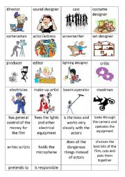 English Worksheet: Cinema jobs small cards