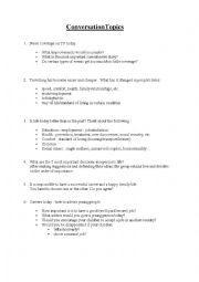 English Worksheet: Conversation_General Topics