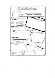 English Worksheet: All About Me