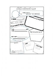 English Worksheet: All About Me