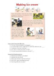 English Worksheet: Making Ice Cream