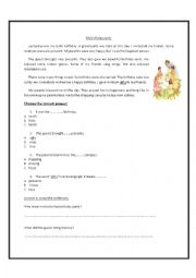 English Worksheet: A reading worksheet titled 