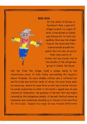 English Worksheet: The origin of Scarecrow in Sabah