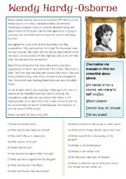 English Worksheet: Wendy Hardy-Osborne