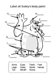 English Worksheet: Monster Body Parts