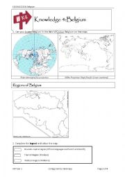 English Worksheet: Knowledge 4 Belgium