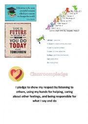 English Worksheet: Classroom pledge