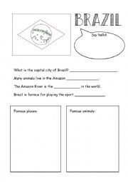 English Worksheet: Brazil Info worksheet