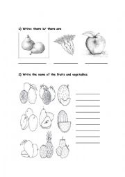 English Worksheet: fruits