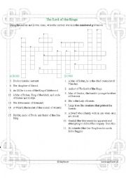 English Worksheet: The Lord of the Rings & Hobbit