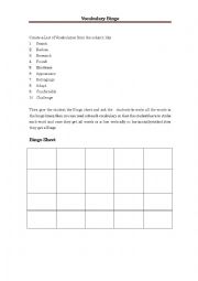 English Worksheet: Bingo Game