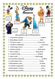 English Worksheet: Comparatives Disney