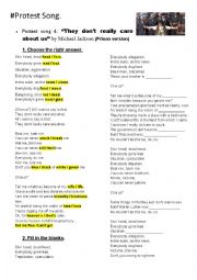 English Worksheet: Protest songs