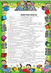 English Worksheet: WORD FORM EXERCISE