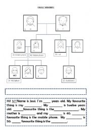 English Worksheet: FAMILY MEMBERS