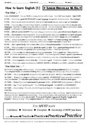 English Worksheet: LEARNING 001 How to Learn English