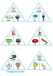 English Worksheet: Compound words puzzles/pyramids 1/2