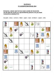 SUDOKU - CLASSROOM ENGLISH