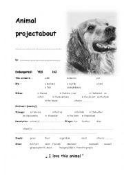 English Worksheet: Project about dog