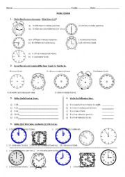 English Worksheet: What time is it?